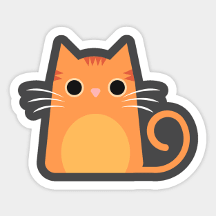 Tabby orange cat cartoon Sticker